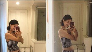 아키바 리에, 둘째 임신 ‘D라인’ 근황 공개 “임신 27주, 딸딸맘”