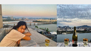 이혜영, 한강뷰 석양과 “간만에 신랑이”…손태영 ‘좋아요’