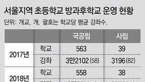 서울 사립초 ‘방과후학교’ 평균 강좌 수, 국공립의 1.6배