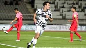 자신감 가득했던 송민규, 생애 첫 태극마크 달고 골…눈도장 찍었다