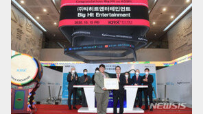 빅히트, 너무 기대했나…상장 3시간만에 보합권 거래