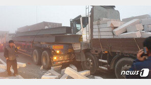 안개 낀 서해안고속도로서 차량 15대 추돌…17명 경상