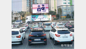 비대면 자동차 극장에서 인형극 관람