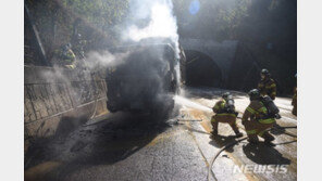 대구 달성터널 출구서 화물차 화재…인명피해 없어