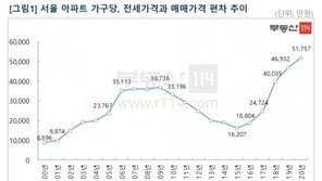 “서울 아파트 전세서 매매 갈아타려면 평균 5억 더 필요해”