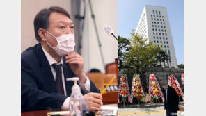 말 많던 ‘윤석열 화환’…대검, 보수단체에 자진철거 요청