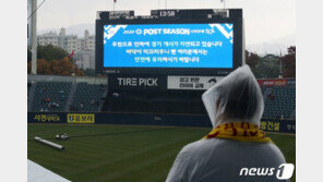 LG-키움 와일드카드 1차전, 비로 30분 이상 지연