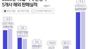 국내 5개 완성차 10月 판매 1.1% 하락…내수 증가세 미미