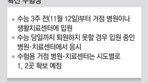 확진 수험생 수능 3주전 입원해 시험