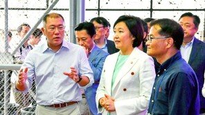 박영선 “프로토콜 중고차에 도입하면?…” 정의선 “좋은 생각!”