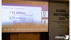 “대한민국 C형간염 감염자 38만명, 그중 75% 감염 사실 모르고 있다”