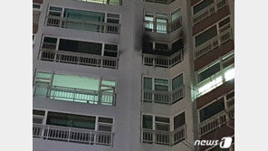불난 고층 아파트에서 8세 손자 대피시키던 60대 숨져