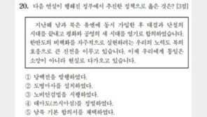 틀리면 이상한 수능 한국사 20번 문제…‘초교수준’ ‘입시부정’ 비난쇄도
