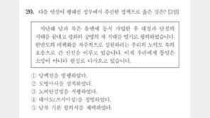 터무니 없이 쉬운 한국사 20번 문제… “정부 맞춤형 문제냐” 논란