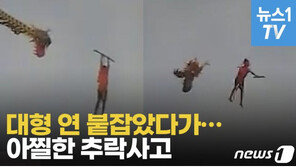 대형 연 타고 날아가다가…9m 상공에서 뚝 떨어진 소년