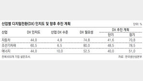 국내기업 디지털 전환 역량 ‘조선기자재〉車〉에너지’ 업종順