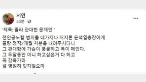 서민 “천인공노죄 4개에 꼴랑 정직 2개월?…文 엄청 관대”