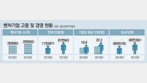 벤처가 새로 만든 일자리 작년 11만7000개… 4대그룹의 5.6배