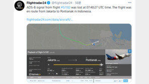 인도네시아 정부 “62명 탑승 보잉 737 여객기 추락 추정”
