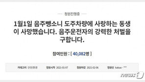 ‘새해 첫날 음주운전 가해자 엄벌 촉구’ 국민청원 제기