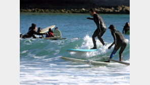 한파 속 신나는 겨울서핑