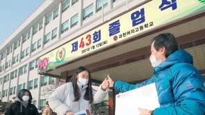 졸업장 받을 때도 거리두기