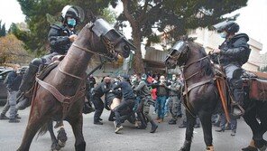 팔레스타인 주민들, 네타냐후 방문 반대 시위