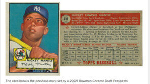 야구카드 한장에 57억원, 주인공은 ‘양키스 전설’ 미키 맨틀