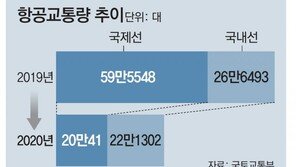 코로나로 막힌 하늘길… 작년 항공 교통량 ‘반토막’