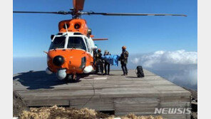 30대 男, 한라산 꼭대기서 신체마비…헬기 긴급 이송