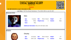 사탄의 인형 ‘처키’가 나타났다?…텍사스 아동유괴범 경보에 ‘덜덜’