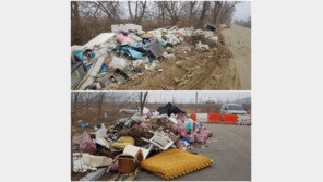 쓰레기로 뒤덮인 해안가