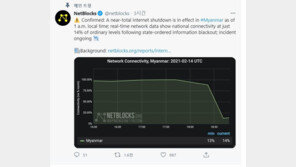 미얀마 군부, 인터넷 차단…EU 등 11개국, 폭력 자제 촉구