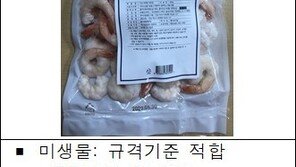 시중 판매 냉동 새우서 ‘황색포도상구균’ 검출