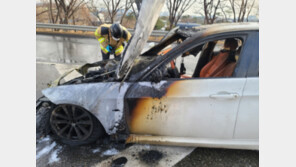 정비 뒤 돌아가던 BMW, 고속도로 주행 중 화재