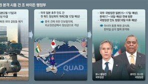 ‘쿼드’ 이번주 첫 정상회의… 바이든 反中 규합, 한국 본격 시험대