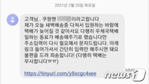 “새벽배송중 입원했어요 링크 입력 좀”…교묘해지는 ‘택배 스미싱’ 주의보