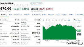 테슬라 하락세 끊고 2.31% 반등 성공