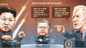 北미사일에… 바이든 경고장, 文은 “대화로”