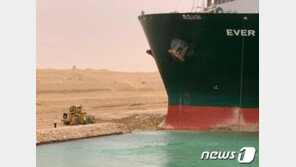 꿈쩍 않던 수에즈 운하 좌초 선박, 부양 성공에 ‘환호성’