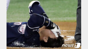 ‘안와골절’ 두산 박세혁 19일 수술…재활 기간 추후 확정
