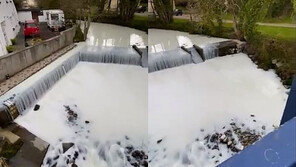 우유가 흐르는 강?…트럭 사고로 2만8000리터 유입 (영상)