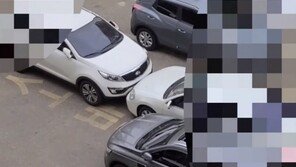 이중 주차된 앞차, 자동차로 밀어버린 이웃 ‘논란’ (영상)