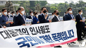 청와대 달려간 국민의힘 “인사 폭거” 규탄…‘대통령 면담’ 요구