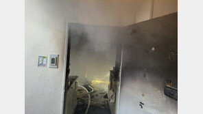 불 난 아파트에서 80대 할머니 대피시킨 소방관들