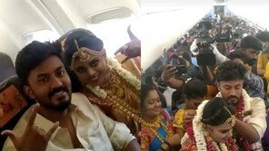하객제한 피해서 ‘하늘 위 결혼식’…160명 규모 전세기 빌린 인도 신혼부부