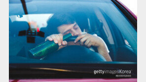 만취 운전하다 빨간불에 ‘쿨쿨’…깨우자 경찰차에 ‘쿵’