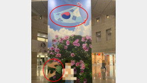 전쟁기념관 ‘반전 태극기+손모양’ 논란…“전수조사 착수”