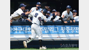 [포토] 문종윤의 스리런에 환호하는 유신고 더그아웃 