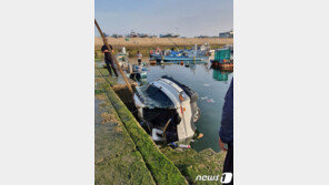 수심 3m 바다에 빠진 차에서 60대 여성 극적 구조